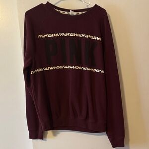 PINK Victoria's Secret Maroon Crew Neck Sweater